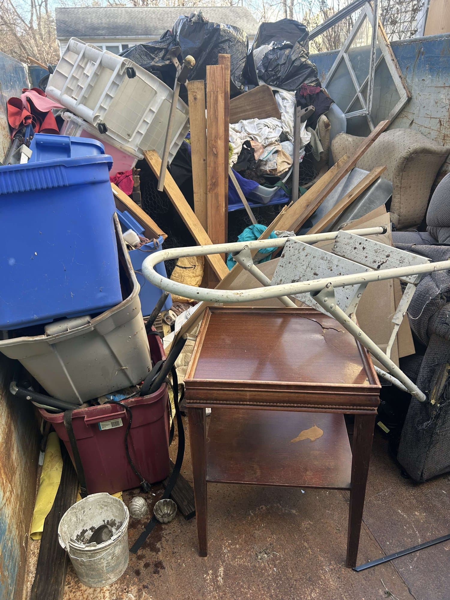 dumpster-truck-full-load in Milford, CT by Stamford Junk Pros