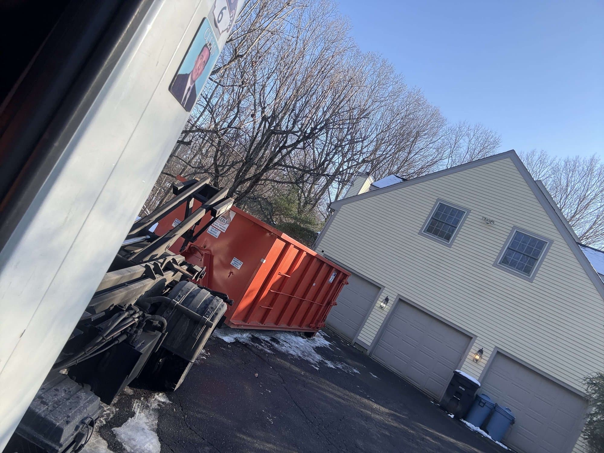 dumpster-truck-placement in Norwalk, CT by Stamford Junk Pros