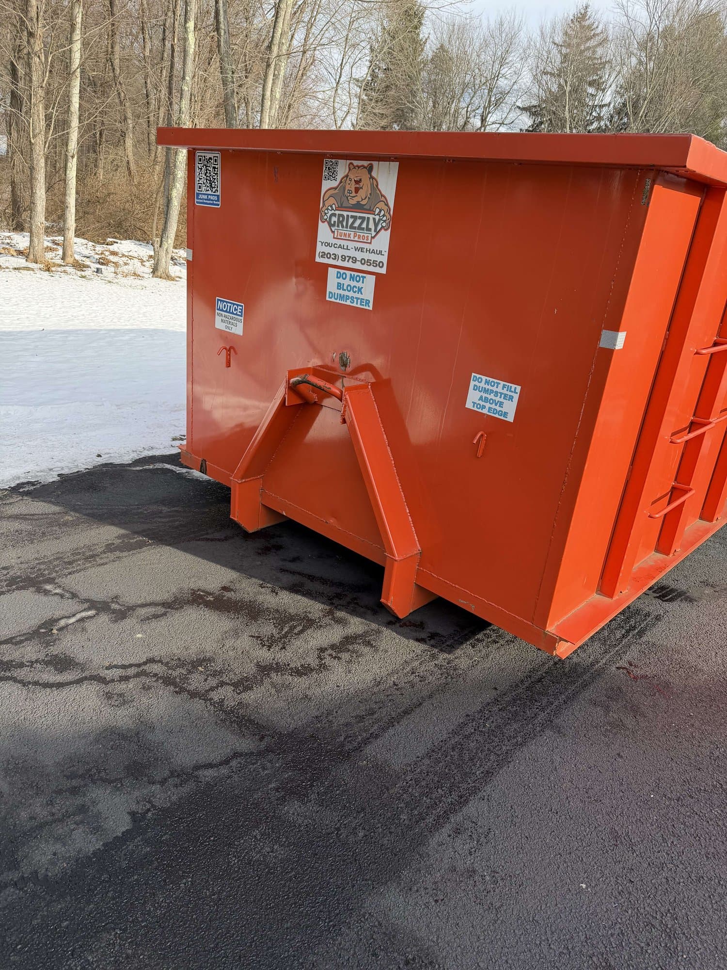 grizzly-dumpster-rental in Redding, CT by Stamford Junk Pros