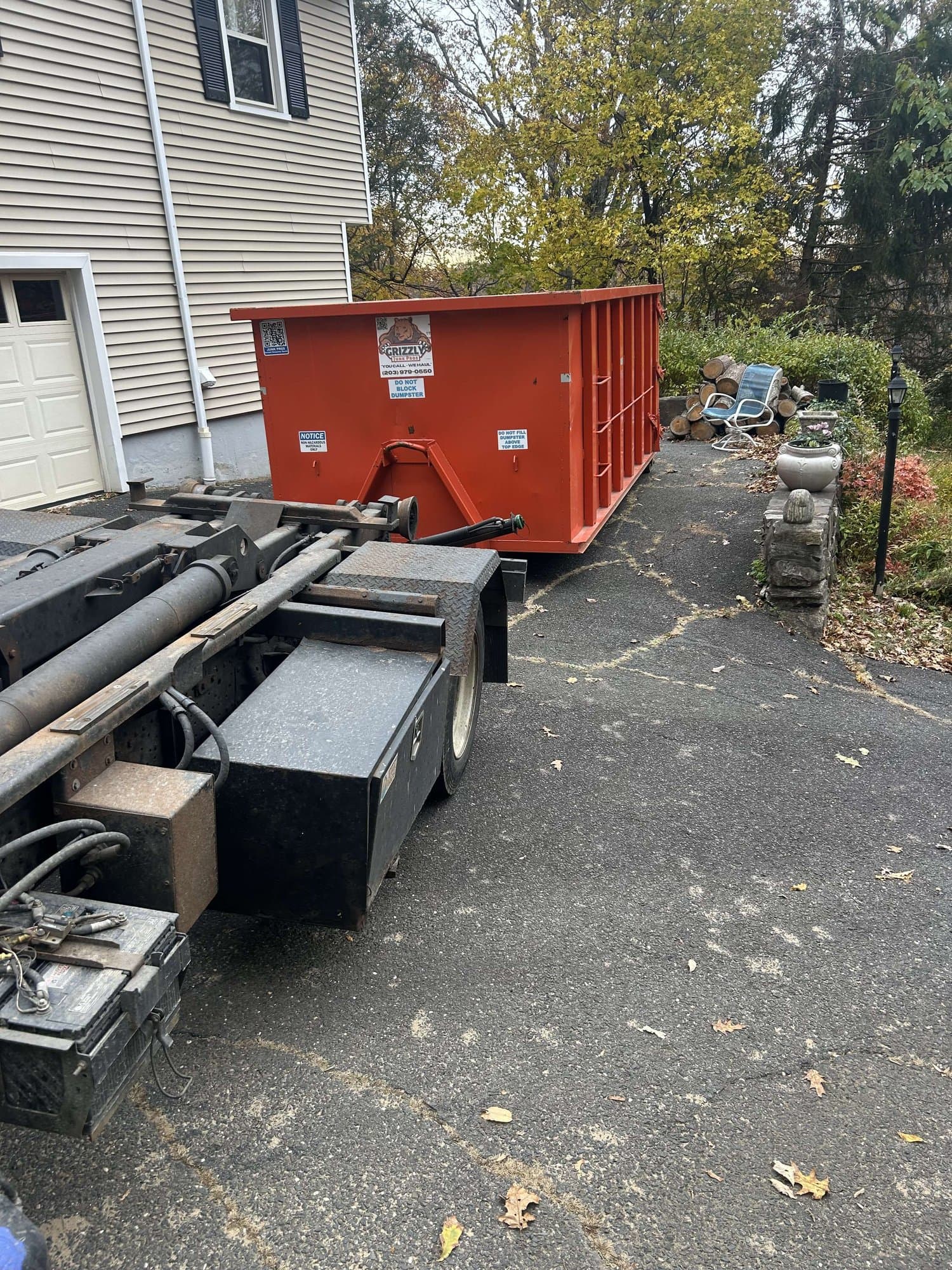 dumpster-rental-placement in Shelton, CT by Stamford Junk Pros