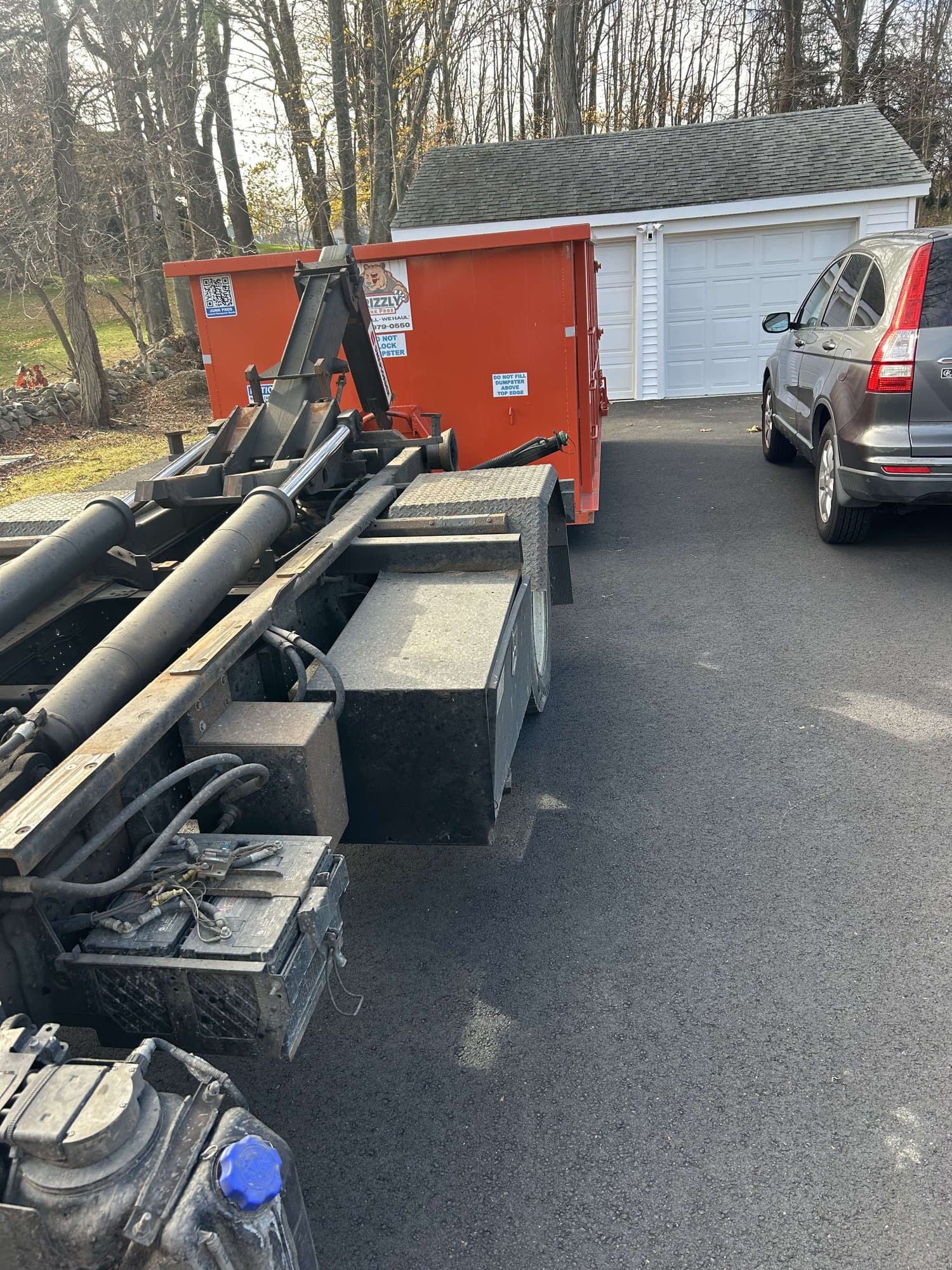 dumpster-rental-truck-shot in Shelton, CT by Stamford Junk Pros